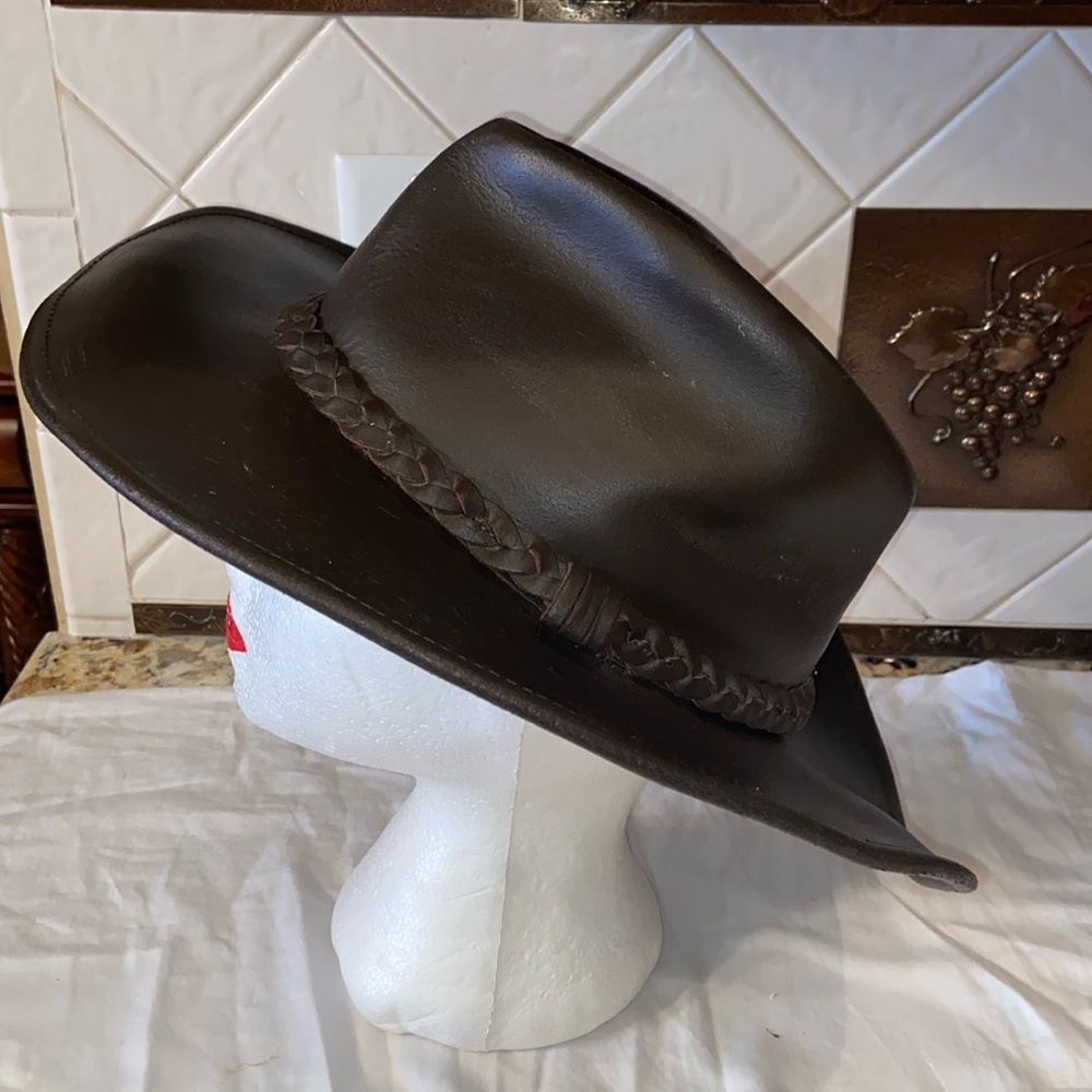 Vintage EUC Henschel Hat Co. Leather Hat
